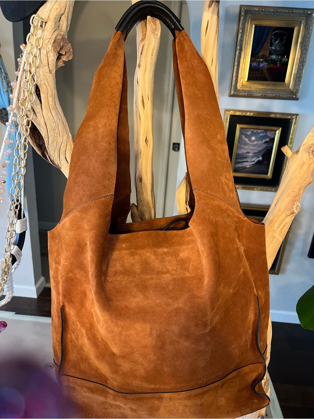 Rag & Bone Suede Tote Bag in Cognac - Picture 2 of 6